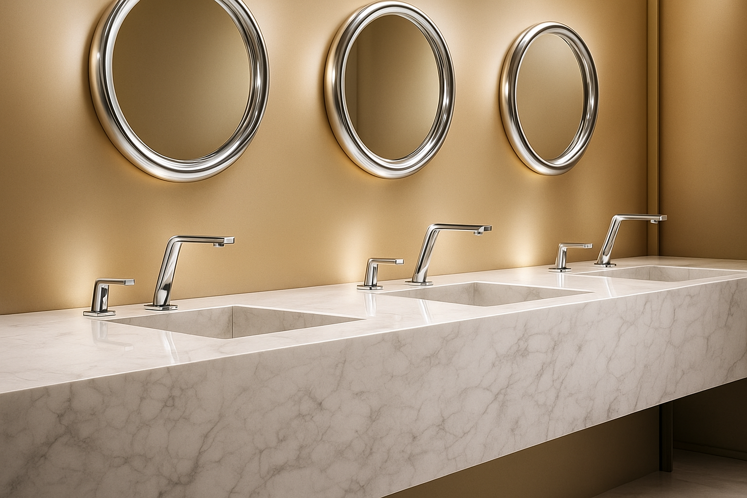 Touchless faucets for hospitality bathrooms