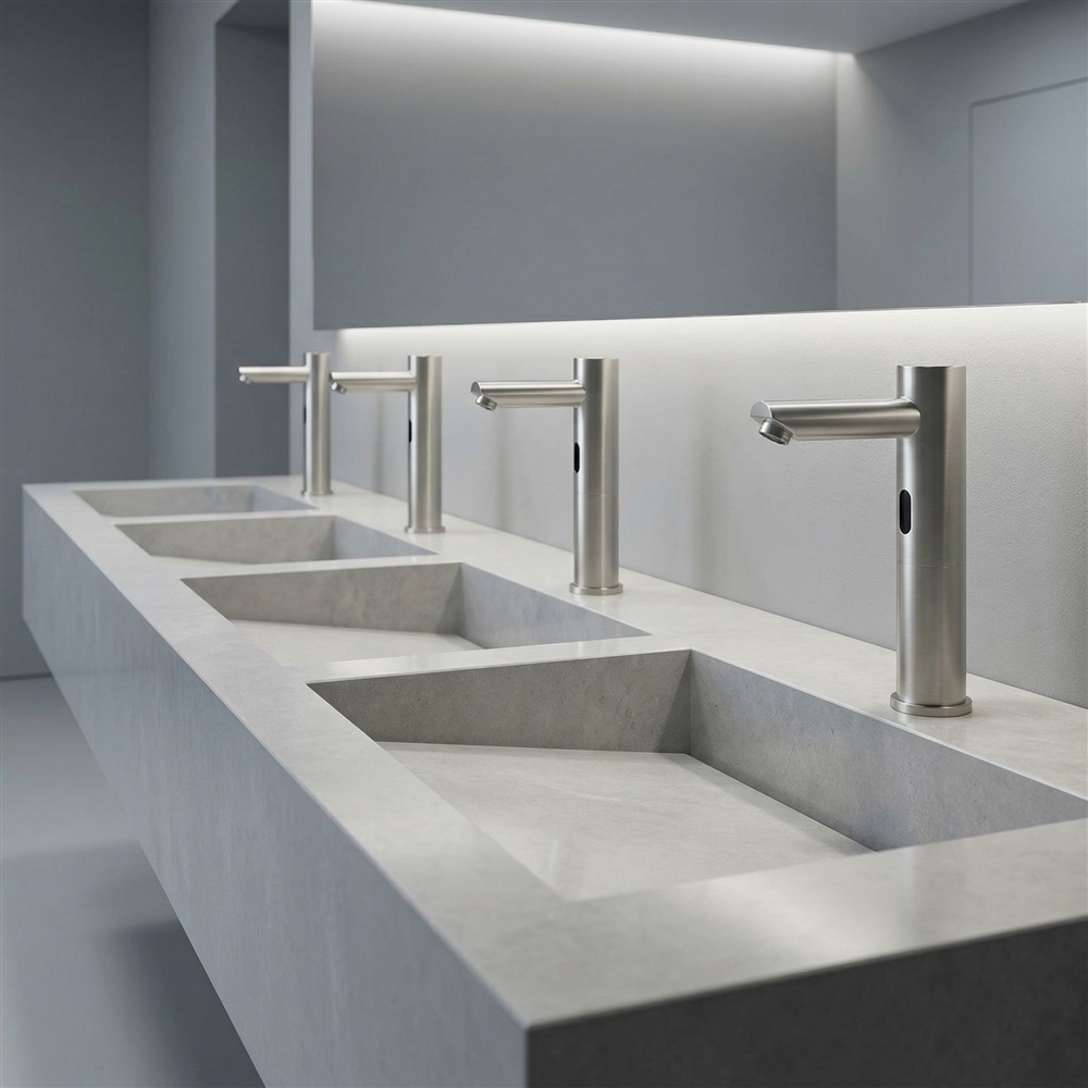 Luxury touchless faucets for hospitality bathrooms