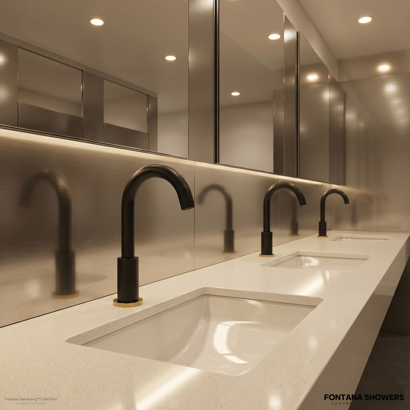 Commercial restroom fixtures for hospitality spaces