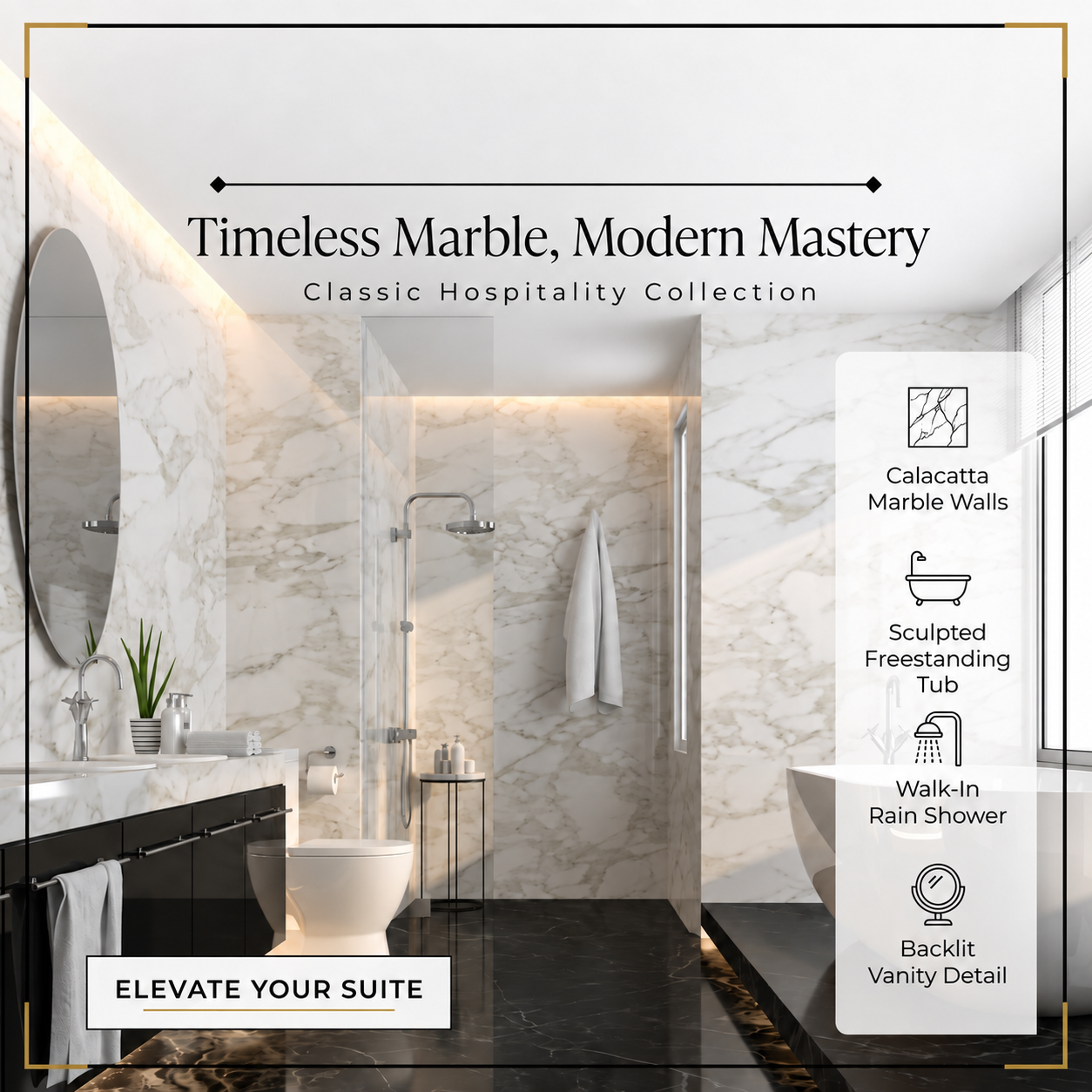 Commercial hospitality restroom fixture specification
