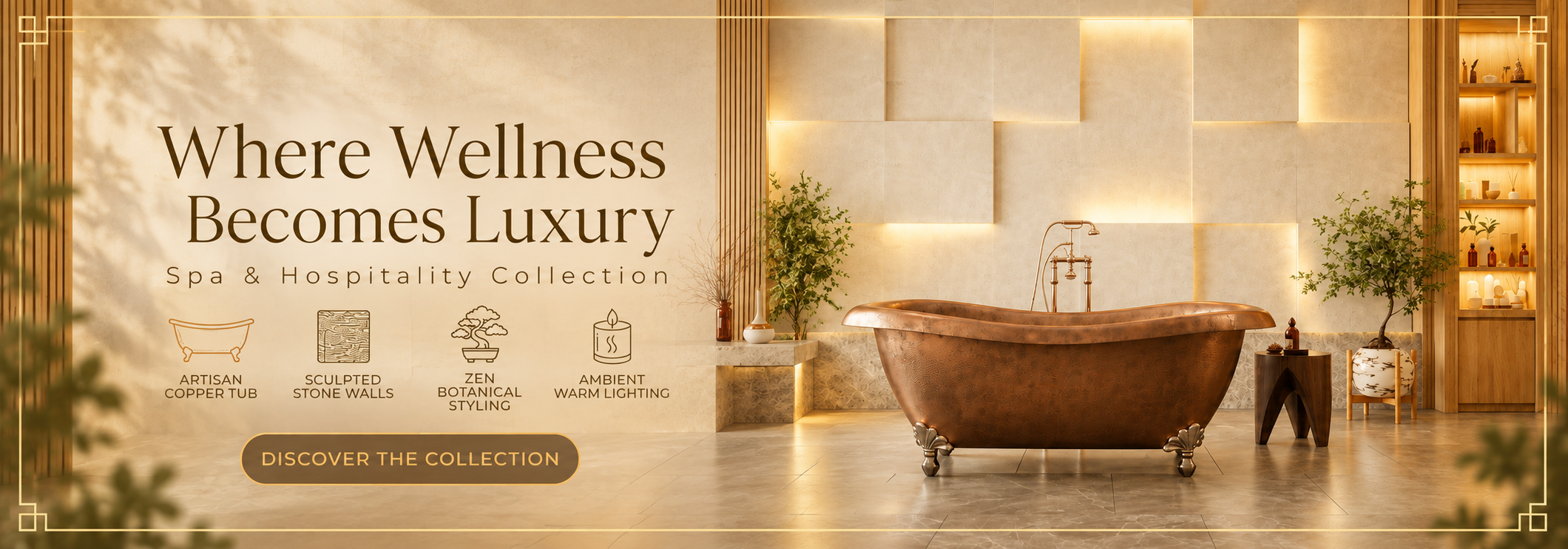 Luxury freestanding bathtub for hotel guest suite