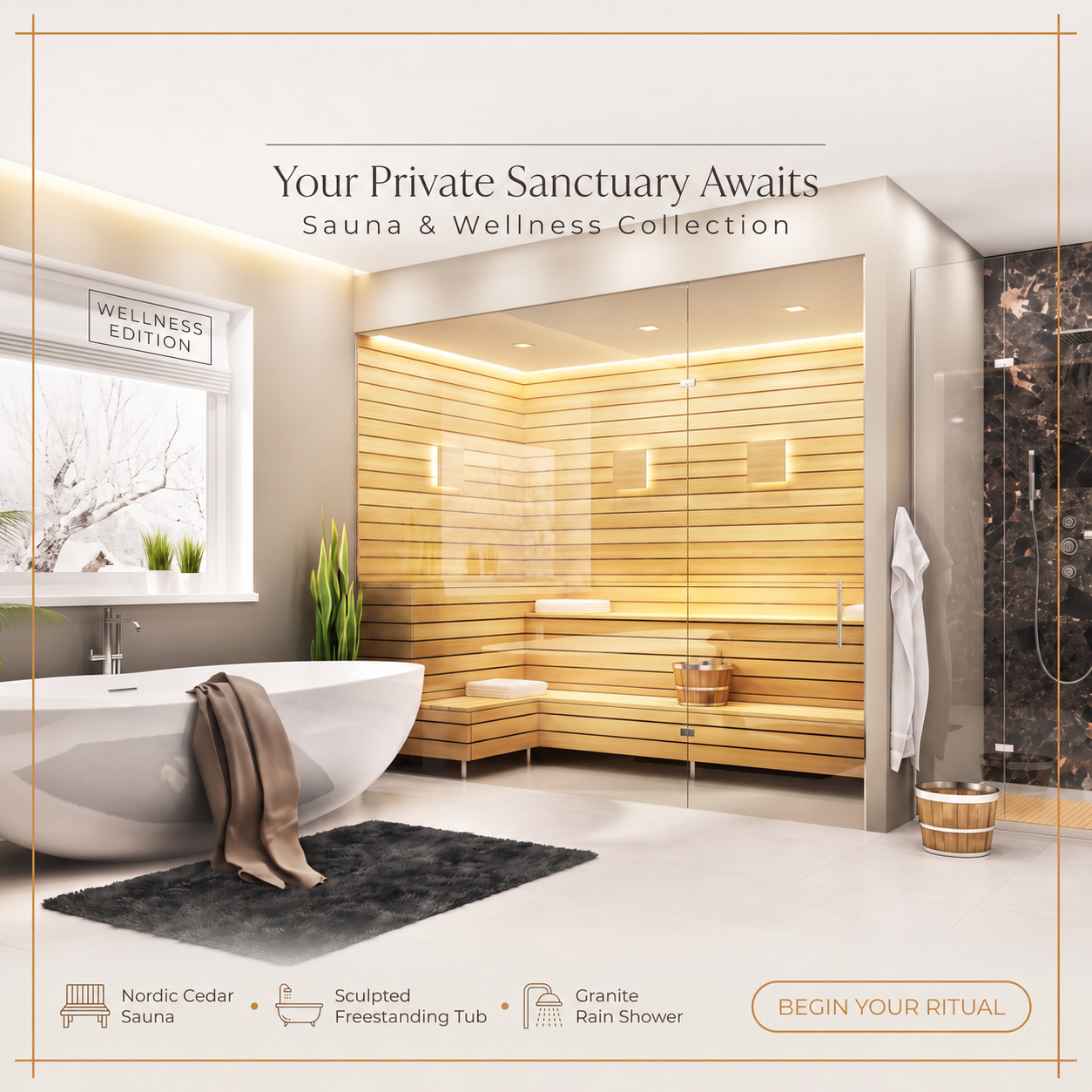 Hotel wellness bathroom and luxury hospitality fixture design
